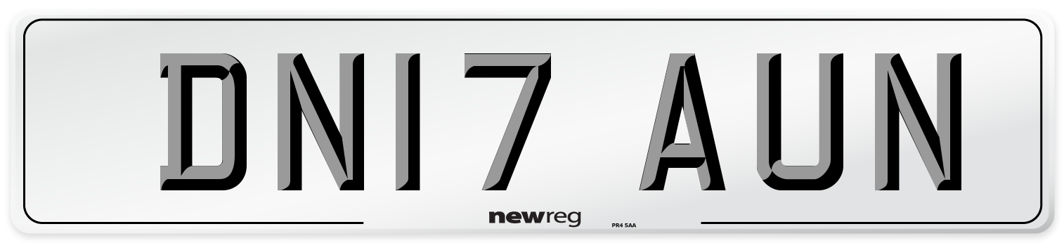 DN17 AUN Number Plate from New Reg